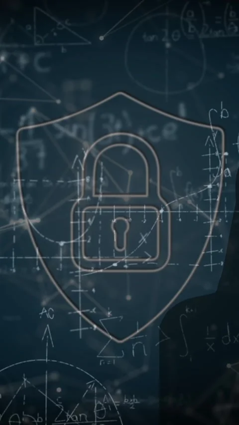 Animation of online security padlock over network of connections in background Stock Footage 323151910