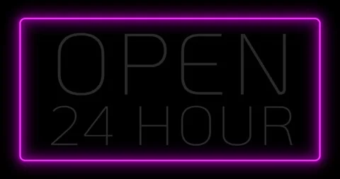 Animation open 24 hour lamp light Stock Footage 317973847