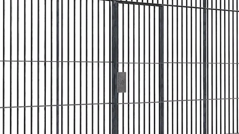 Animation of open and closed Jail bars door isolated on white background 動画素材 71011114
