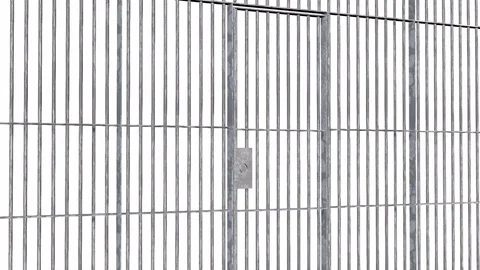 Animation of open and closed Jail bars door isolated on white background Stock-Footage 71011342