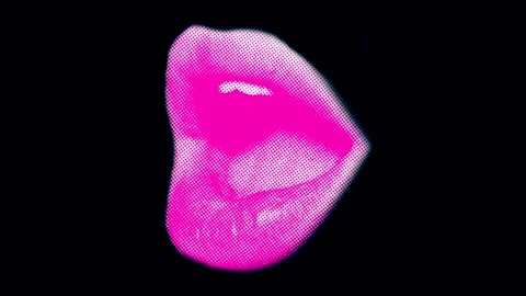 Animation of an open mouth or lips on a black background. animation graphics Stock Footage 270377482
