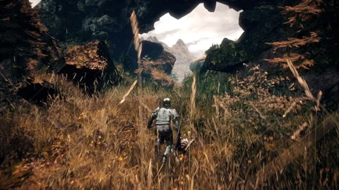 Animation of the open world single player action fake video game simulator Stock Footage 304713873