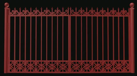 Animation of the opened gate Stock-Footage 37660311