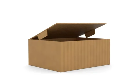 Animation of opening a cardboard box Stock Footage 318968179