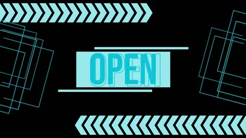 Animation of opening a shop, using the dominant blue color Stock Footage 221553807