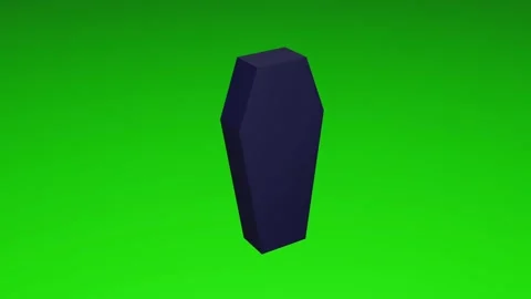 Animation or 3D render of a cartoon rotating coffin, Halloween on a black Stock Footage 287691657