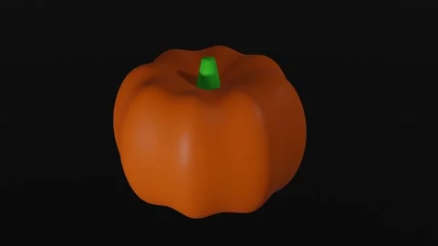 Animation or 3D render of a pumpkin rotating on a black background. Halloween Stock Footage 286881733