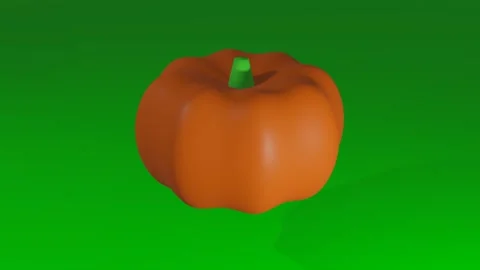 Animation or 3D render of a pumpkin rotating on a green chromakey background Stock Footage 287206176
