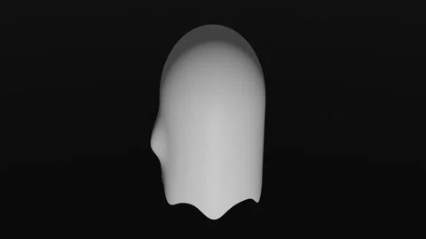 Animation or 3D render of rotating cartoon ghosts Halloween on a black Stock Footage 287077990