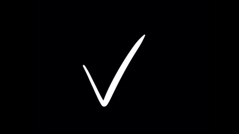 Animation or computer graphic drawing a check mark or choice value on a black Stock Footage 269192503