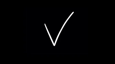Animation or computer graphic drawing a check mark or choice value on a black Stock Footage 276272292