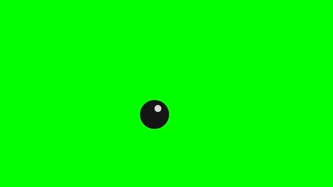 Animation or computer graphics of a looking eye or pupil on a green chroma key Stock Footage 267888396