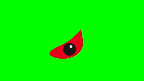 Animation or computer graphics of red evil eyes on a green chroma key background Stock Footage 266153780