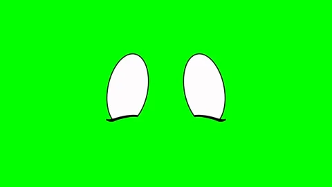 Animation or computer graphics of sad blinking eyes on a green chromakey Stock Footage 289636659