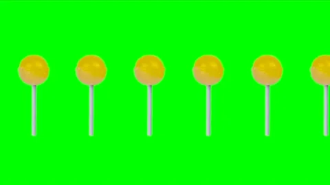 Animation or food background or pattern of many yellow fruit lollipops Stock Footage 221713530