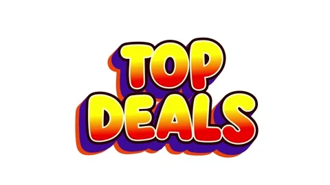 Animation or motion text. Colorful top deals sale text graphic Stock Footage 336305831