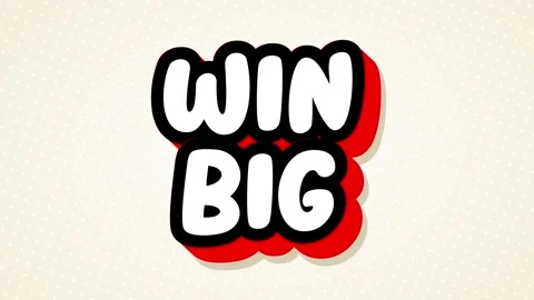 Animation or motion text. Win big text graphic on dotted background Stock Footage 336305826