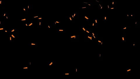 Animation of orange colour confetti falling down on black background Stock Footage 321304736