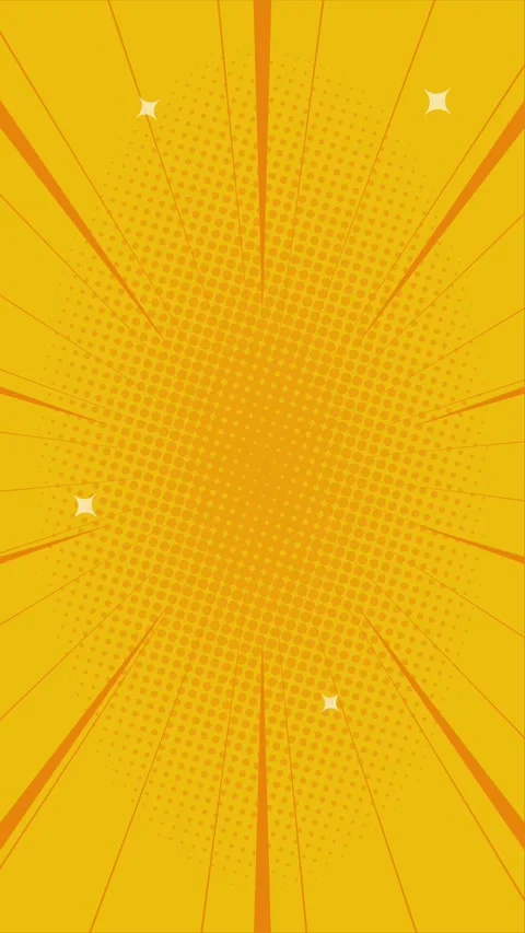 Animation of orange comic vertical background with lines and stars in pop art Stock Footage 316973350