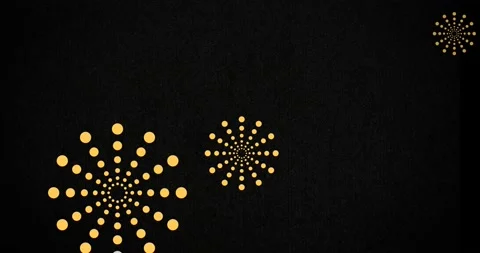 Animation of orange fireworks exploding on black background Stock Footage 164957827