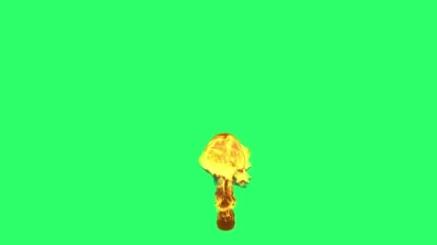 Animation orange flame effect on green background. Stock Footage 242132041