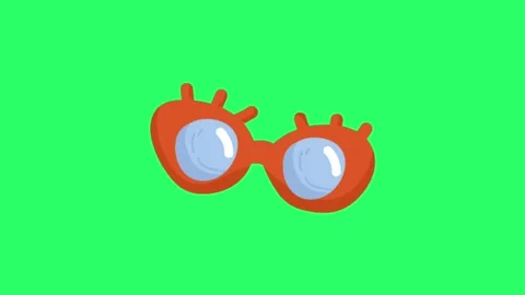 Animation orange glasses on green screen. Stock Footage 269957804