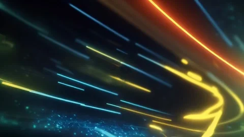 Animation orange light data transfer technology futuristic. Stock Footage 270317177