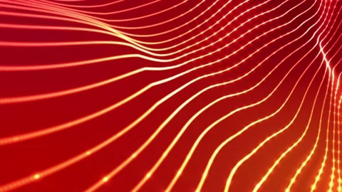 Animation orange neon lines wave abstract background. Stock Footage 210667446
