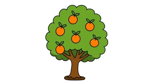 Animation of an orange tree swaying in the wind Stock Footage 329532690