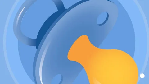 Animation of pacifier over blue background with white dots Vídeos de archivo 313170974
