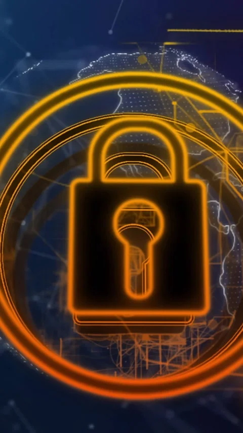 Animation of padlock and connections over globe Vídeos de archivo 341659962