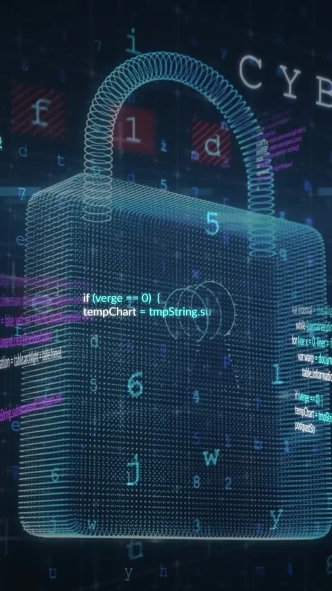 Animation of padlock and online security data processing Stock Footage 343888206