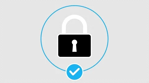 Animation of Padlock with Check Mark on Transparent Background Video stock 346228137