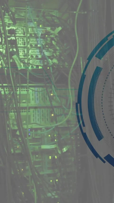 Animation of padlock, cloud and digital data processing over computer servers Stock Footage 343829105