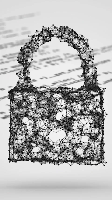 Animation of padlock of connections and data processing on white background Stock Footage 342004373