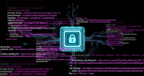 Animation of padlock icon and data processing over black background Stock Footage 263533937