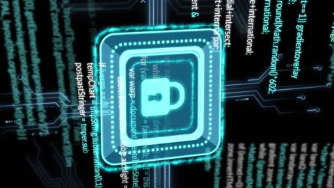 Animation of padlock icon and data processing over black background Vídeos de archivo 312642611
