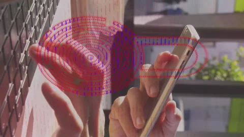 Animation of padlock icon and data processing over caucasian woman using laptop Vídeos de archivo 314123515