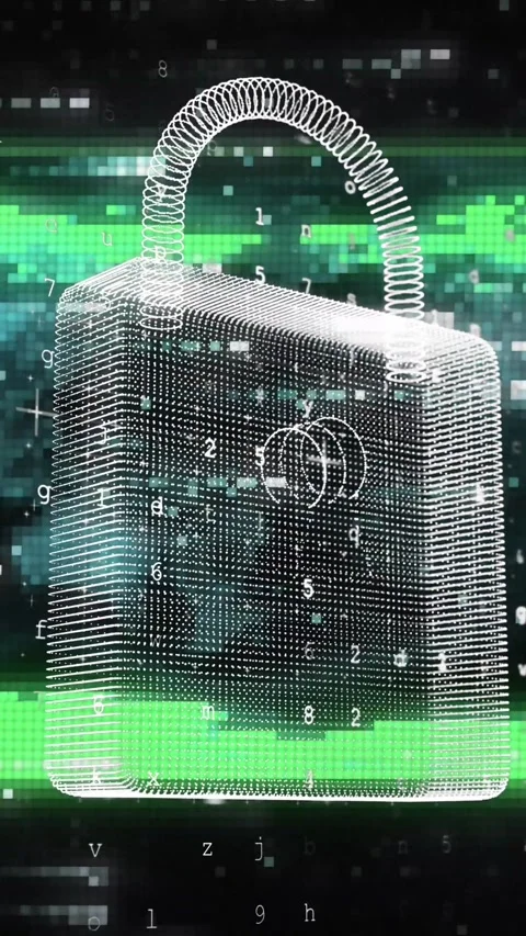 Animation of padlock icon and data processing over world map on black background Stock Footage 343078985
