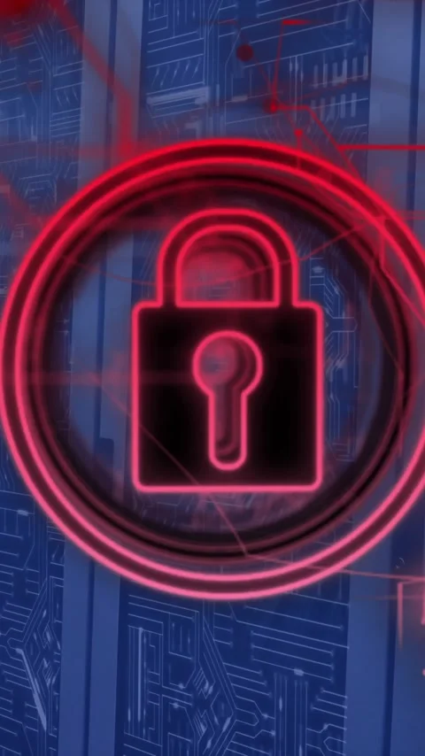 Animation of padlock icon and data processing over computer servers Stock Footage 344284368