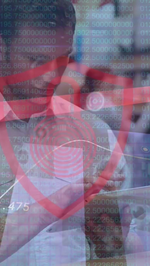 Animation of padlock icon and data processing over caucasian male worker in Stock Footage 344765687
