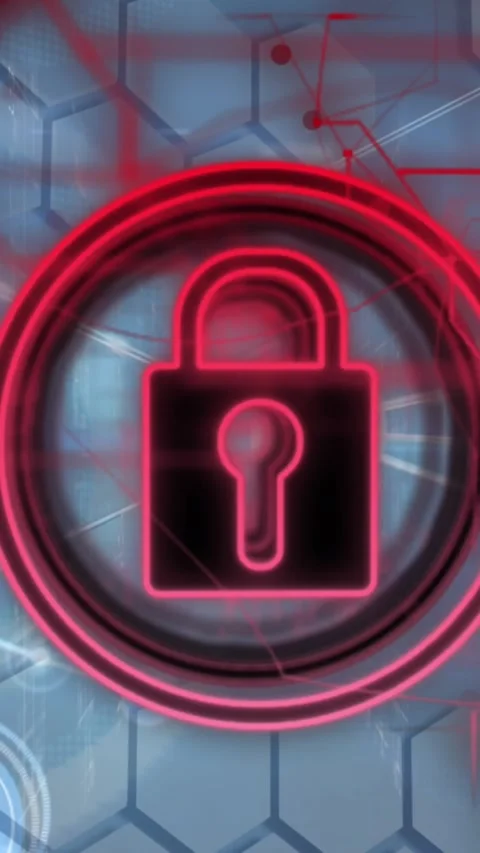 Animation of padlock icon and data processing Stock Footage 344765943