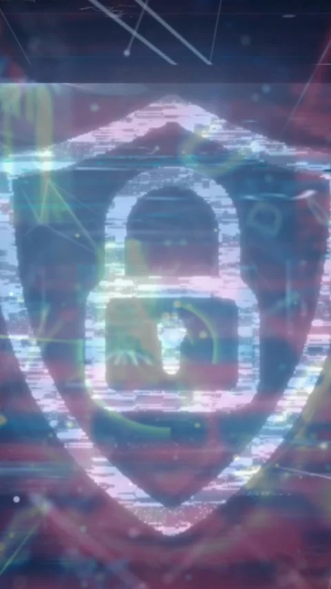 Animation of padlock icon with fingerprints over data processing on black Stock Footage 343615385
