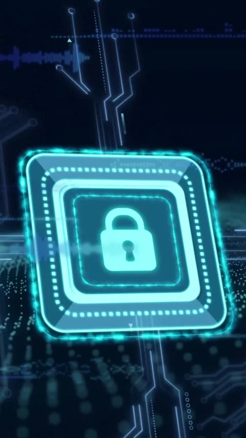 Animation of padlock icon over data processing Vídeos de archivo 320160178