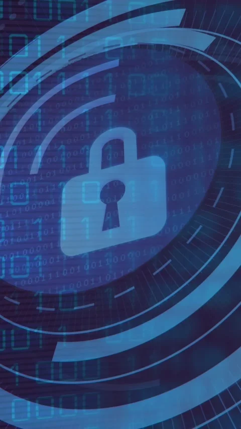 Animation of padlock icon over data processing Vídeos de archivo 320165023