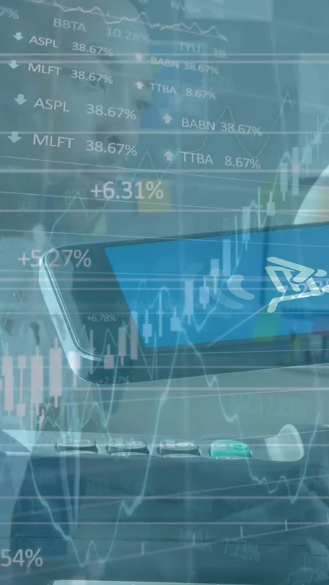 Animation of padlock icon over financial data processing Vídeos de archivo 322210159