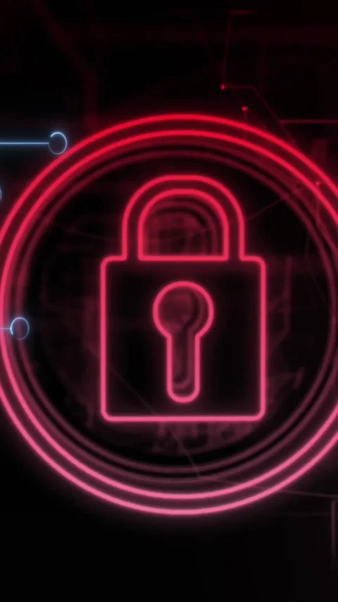 Animation of padlock symbol and data processing Stock Footage 344636034