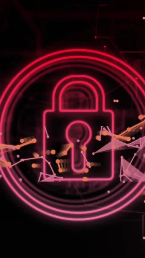 Animation of padlock symbol and data processing Stock Footage 344693320