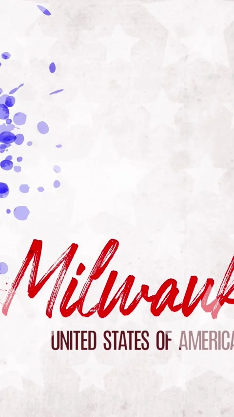Animation. painted, blue-red heart with stars, red lettering inscription Video stock 321461124
