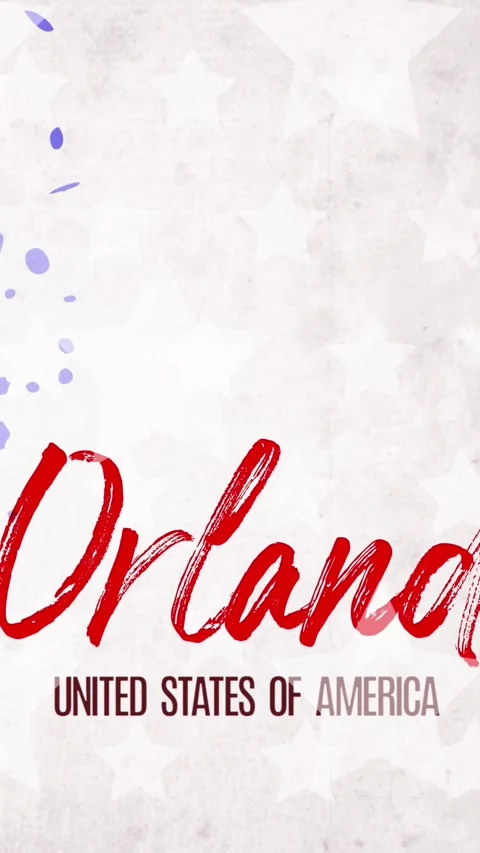 Animation. painted, blue-red heart with stars, red lettering inscription Orlando Stock Footage 321616904